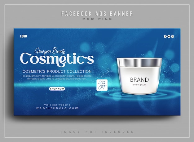 Cosmetics beauty products sales Facebook ads post web banner design