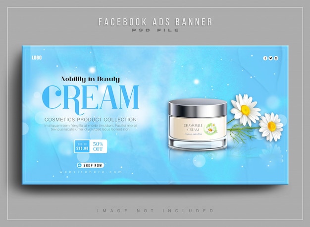 Cosmetics beauty products sales Facebook ads post web banner design