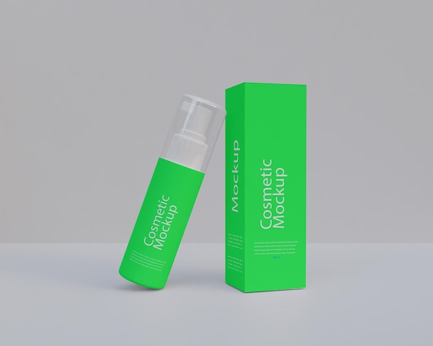 Cosmetics perfume spray mockup