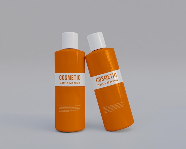 Cosmetics plastics bottle mockup