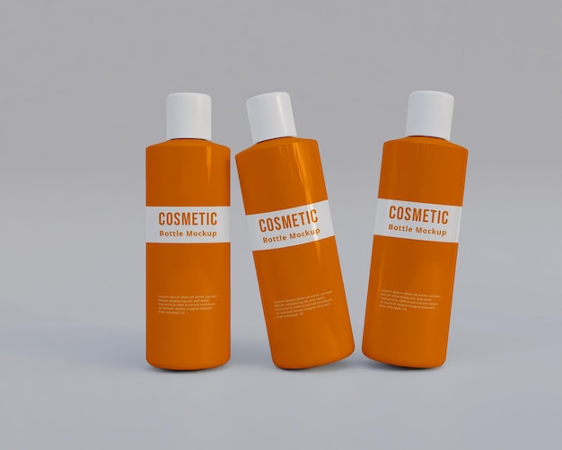 Cosmetics plastics bottle mockup