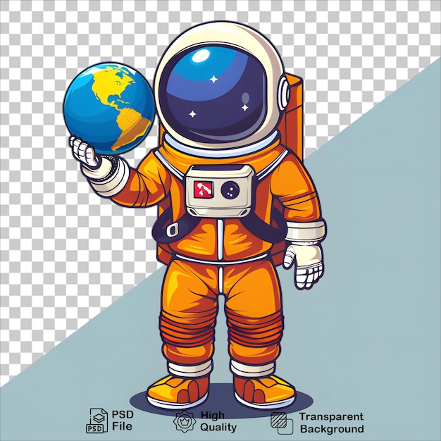 Cosmic Astronaut Holding Earth Drawing