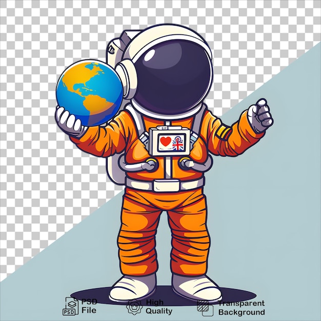 Cosmic Astronaut Holding Earth Drawing