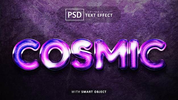 Cosmic galaxy 3d editable font effect