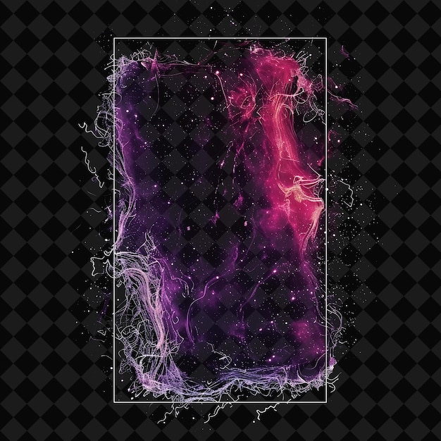 PSD cosmic neon filament inside a silhouette thread like rectang png y2k neon space designs