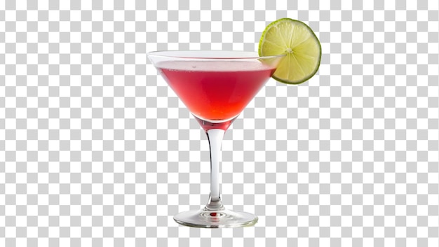 Cosmopolitan with lime isolated on Transparent background National Cosmopolitan Day