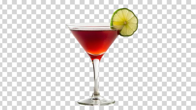 Cosmopolitan with lime isolated on Transparent background National Cosmopolitan Day