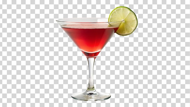 Cosmopolitan with lime isolated on Transparent background National Cosmopolitan Day