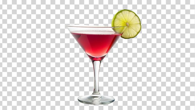 Cosmopolitan with lime isolated on Transparent background National Cosmopolitan Day