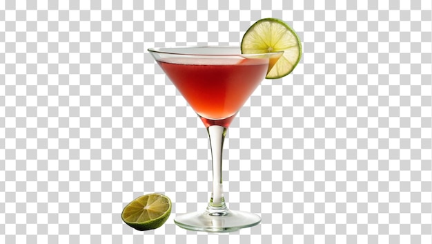 Cosmopolitan with lime isolated on Transparent background National Cosmopolitan Day