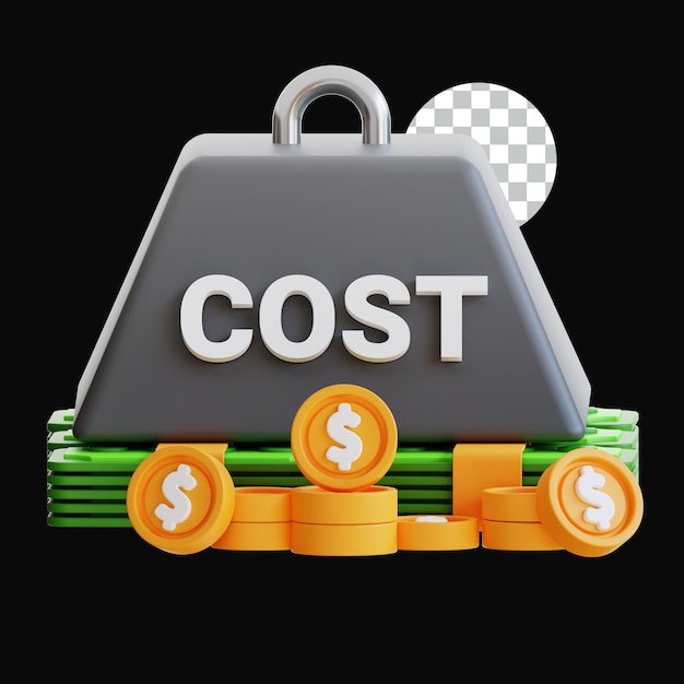 PSD cost 3d icon