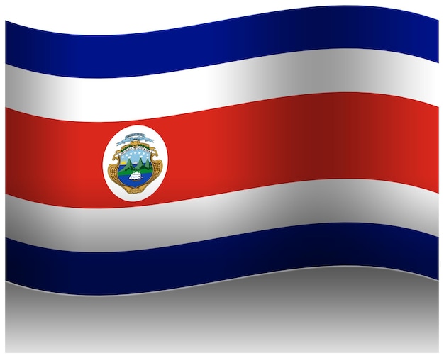 Costa Rica wave flag 3D