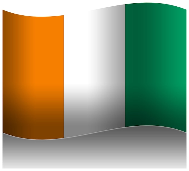 Cote dIvoire wave flag 3D