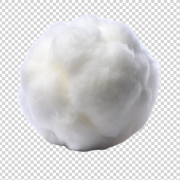 PSD cotton cloud ball isolated on transparent background