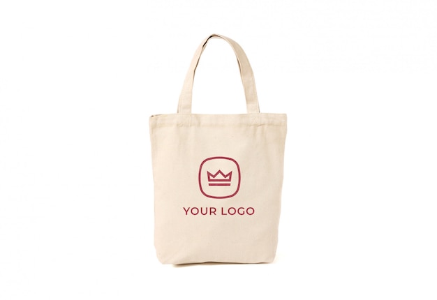 Cotton tote bag logo mockup