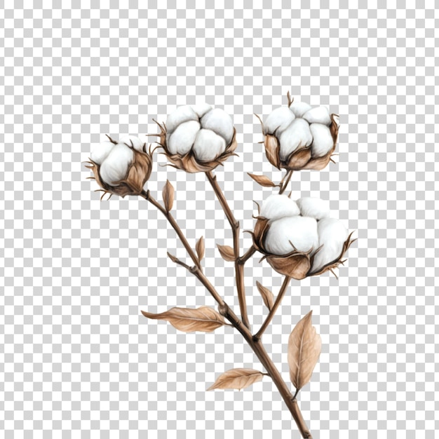 PSD cotton tree isolated on transparent background