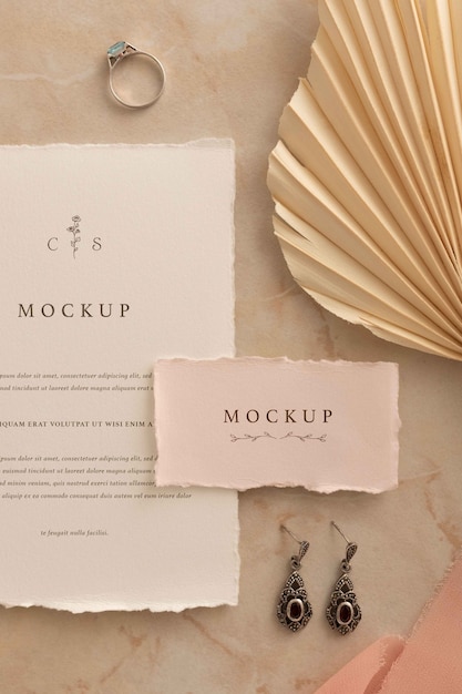 Cotton wedding invitation mockup