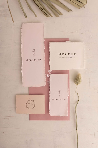 Cotton wedding invitation mockup