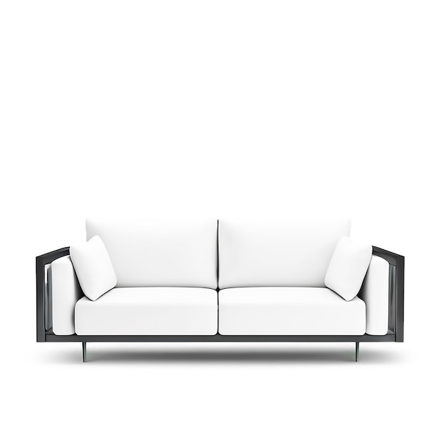 PSD a couch with a white back that says  the word  on the back