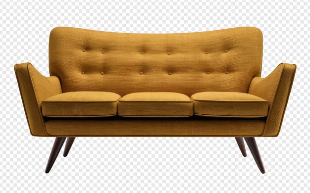 PSD a couch with a wooden back sits on a table