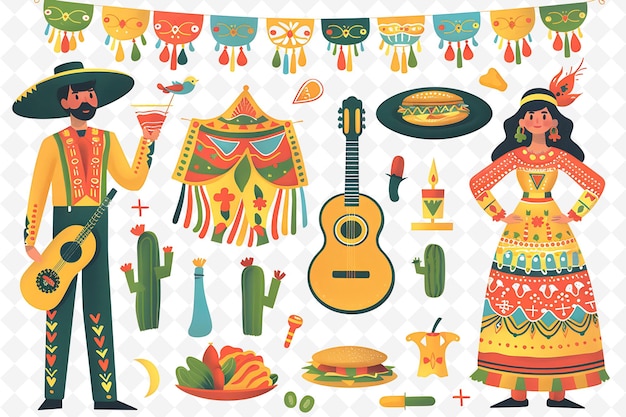 Couple Attending a Cinco De Mayo Fiesta Design Is Vibrant an Flat Illustration Culture Character