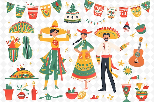 Couple Attending a Cinco De Mayo Fiesta Design Is Vibrant an Flat Illustration Culture Character