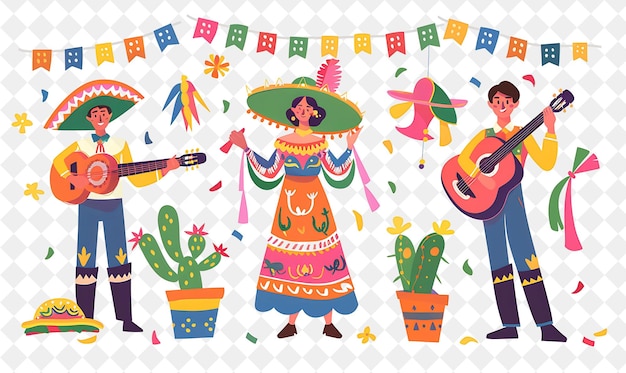 Couple Attending a Cinco De Mayo Party Design Is Vibrant and Flat Illustration Festival of The World