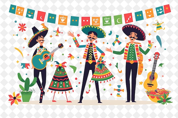 Couple Attending a Cinco De Mayo Party Design Is Vibrant and Flat Illustration Festival of The World