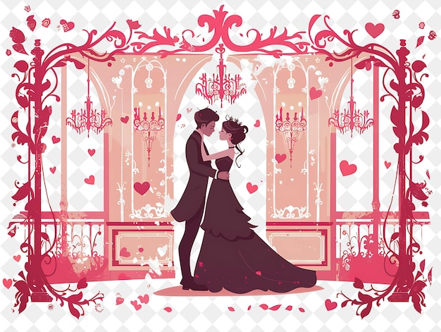 Couple Attending a Valentines Day Ball Design Is Romantic an Flat Illustration Festival of The World