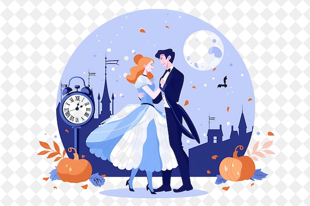 a couple in a castle with a clock and the words quot kiss quot on it