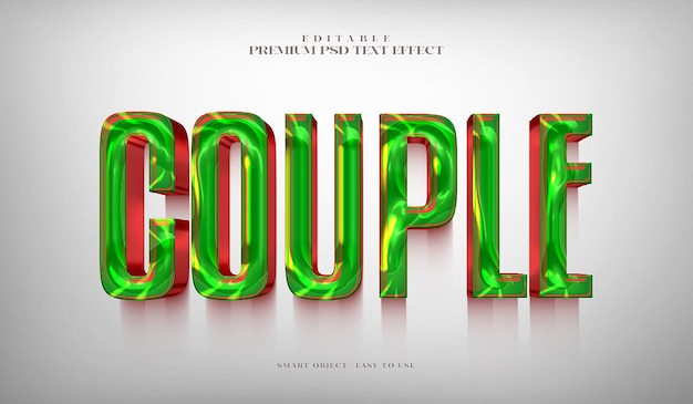 Couple editable premium psd 3d text effect