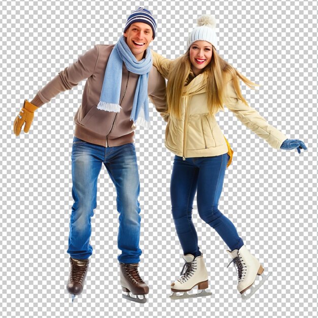 Couple on the ice rink