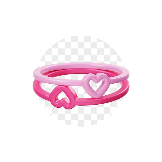 Couple Love Rings 3D Icon