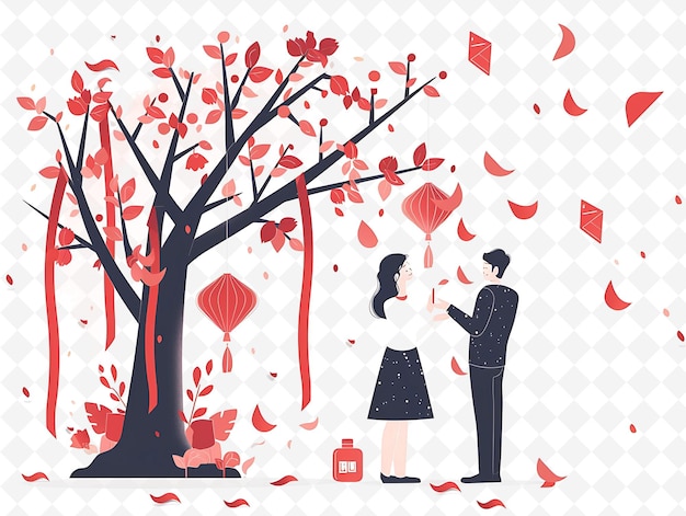 PSD a couple in love under a tree with the words  love  on it