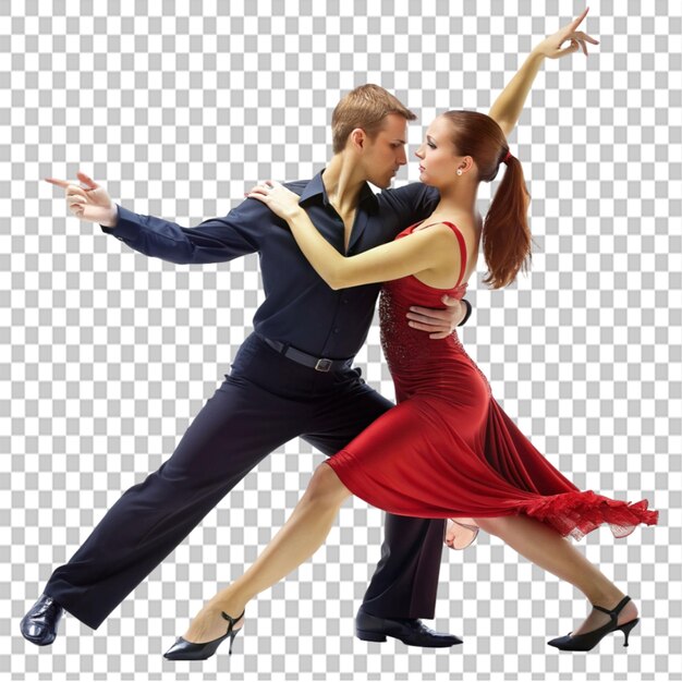 couple performing dance on transparent background