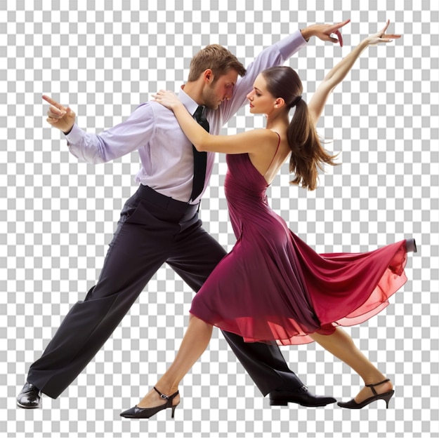 couple performing dance on transparent background