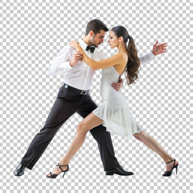 Couple performing dance on transparent background