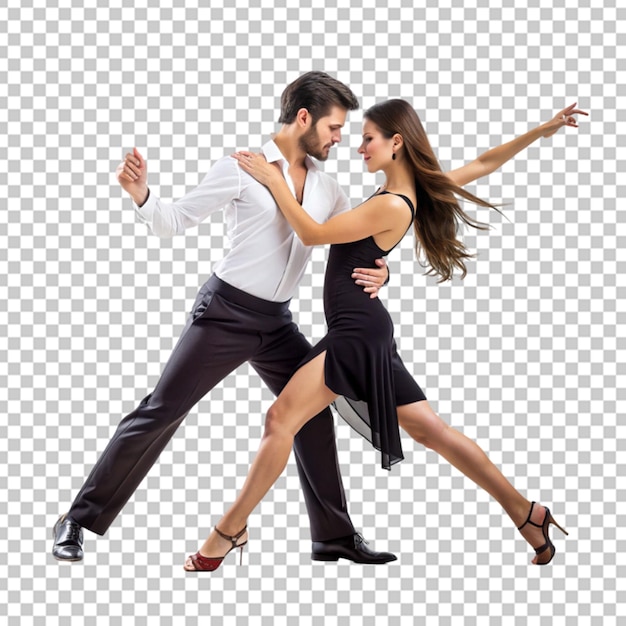 PSD couple performing dance on transparent background