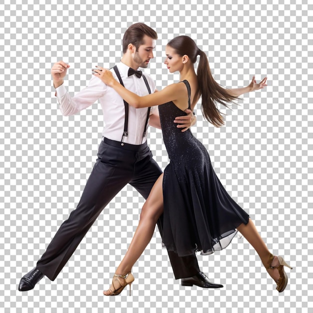 Couple performing dance on transparent background