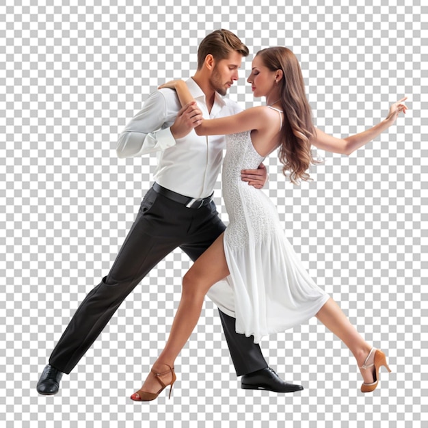 Couple performing dance on transparent background