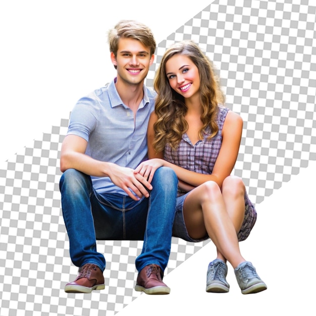 Couple sitting on the ground