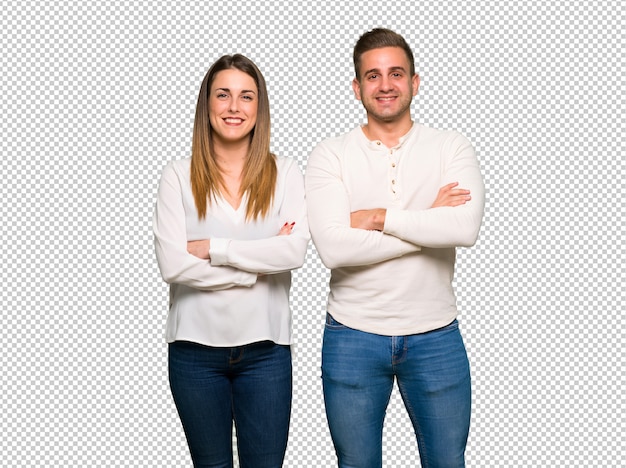 Couple in valentine day keeping the arms crossed