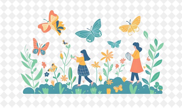 a couple walking in a garden with butterflies and butterflies