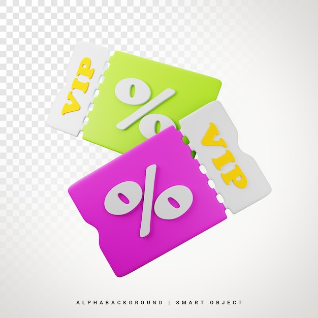 Coupon 3d Icon Illustration