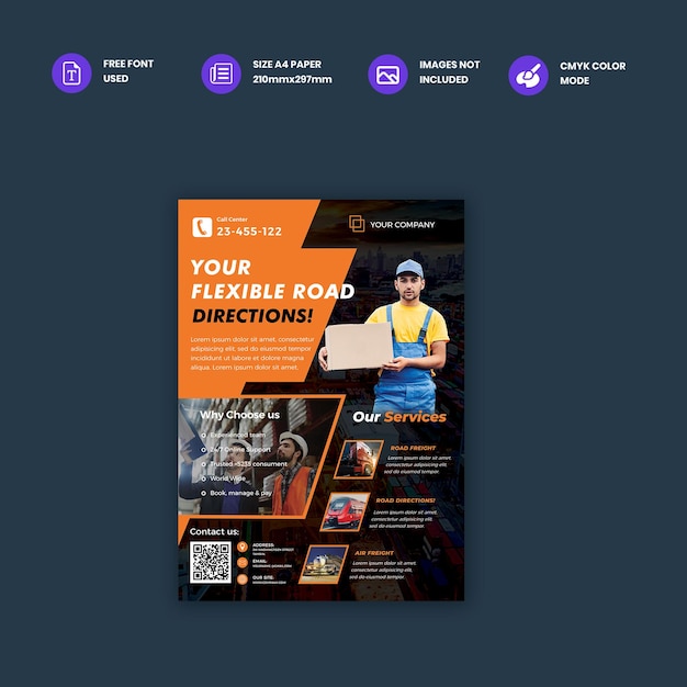 Courier Logistic FlyerPoster Template