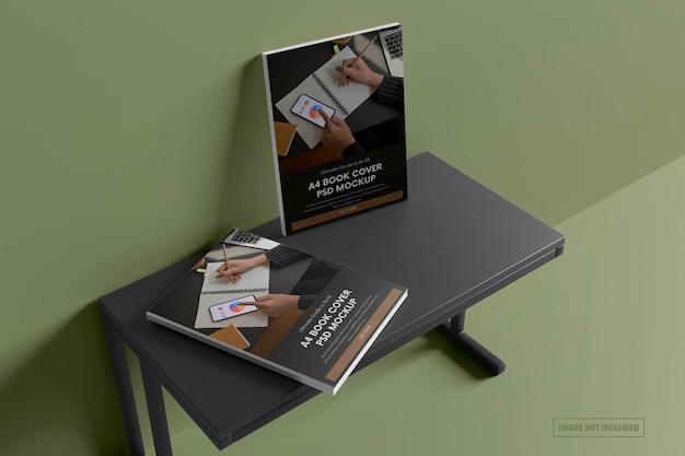 PSD cover book mockup on table