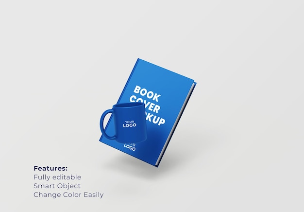 Cover Book wiht Mug Mockup