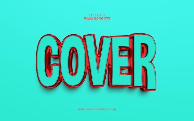 Cover fully editable premium psd text effect