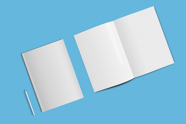 Cover and Open Page Mock-up Template A4 Size