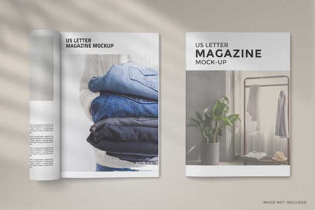 Cover and rolled magazine mockup design